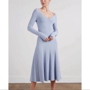PROENZA SCHOULER WHITE LABEL Lightweight Rib Knit V-Neck Dress